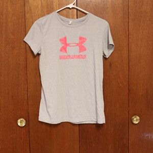 Under Armour Women’s Gray Athletic T-Shirt – Short Sleeve (Size Small)